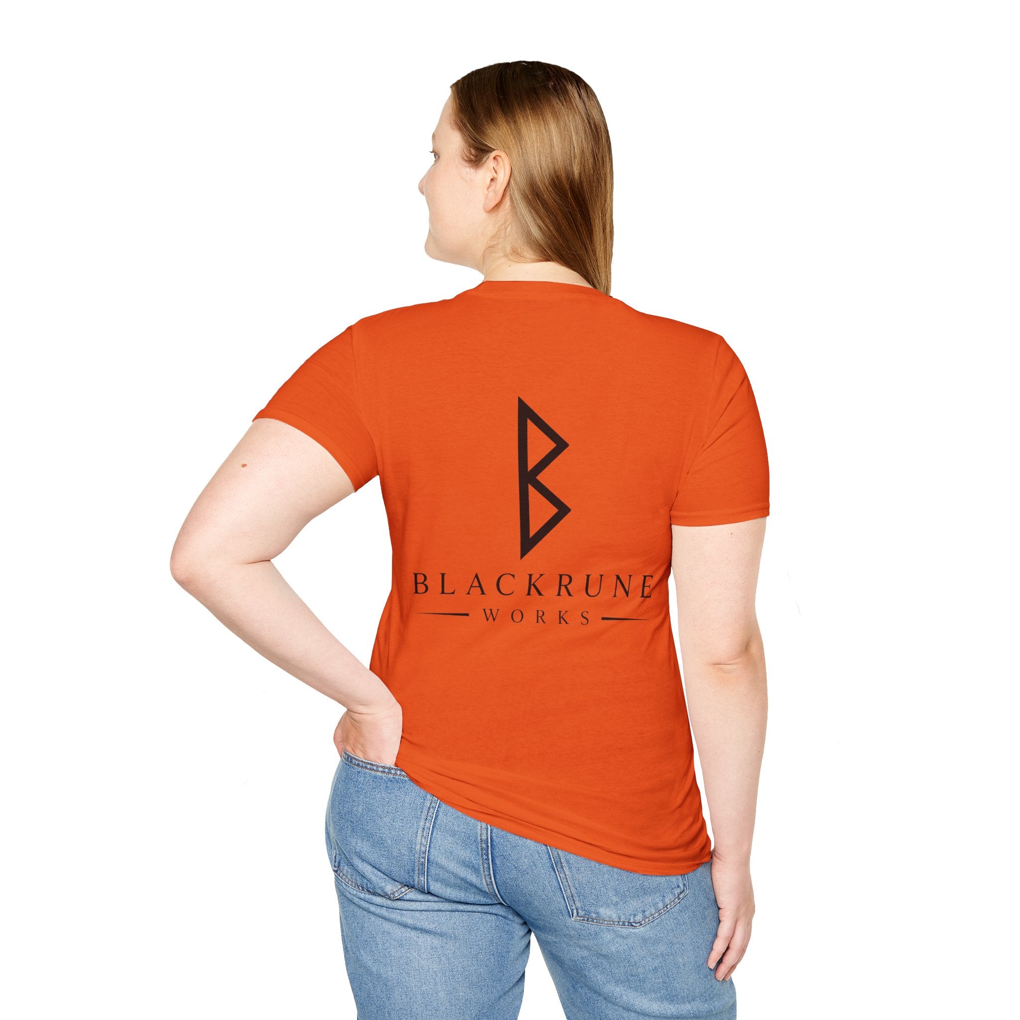 Black Rune Works Logo T Shirt Large Back Logo