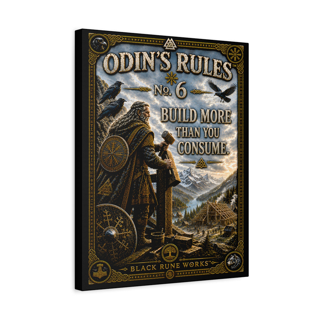 ODIN'S RULES™ No. 6 – Build More Than You Consume Canvas