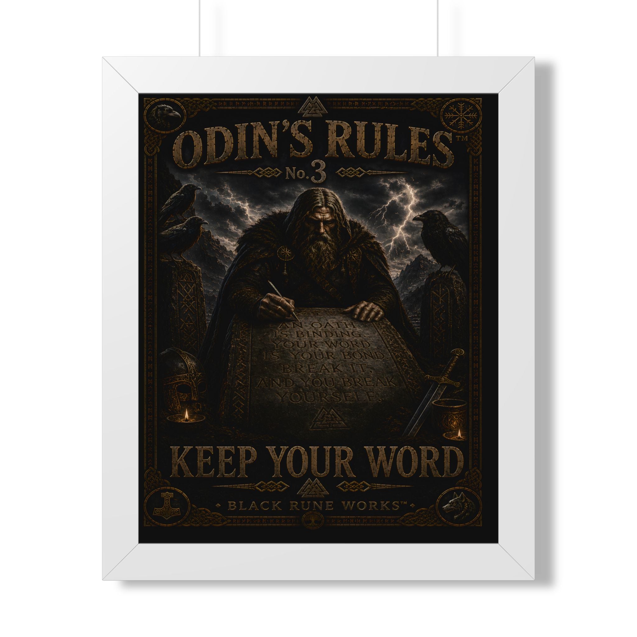 ODIN'S RULES™ No. 3 – Keep Your Word Framed Poster