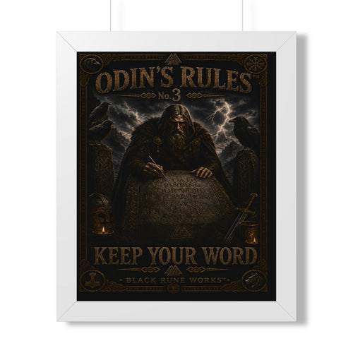 ODIN'S RULES™ No. 3 – Keep Your Word Framed Poster