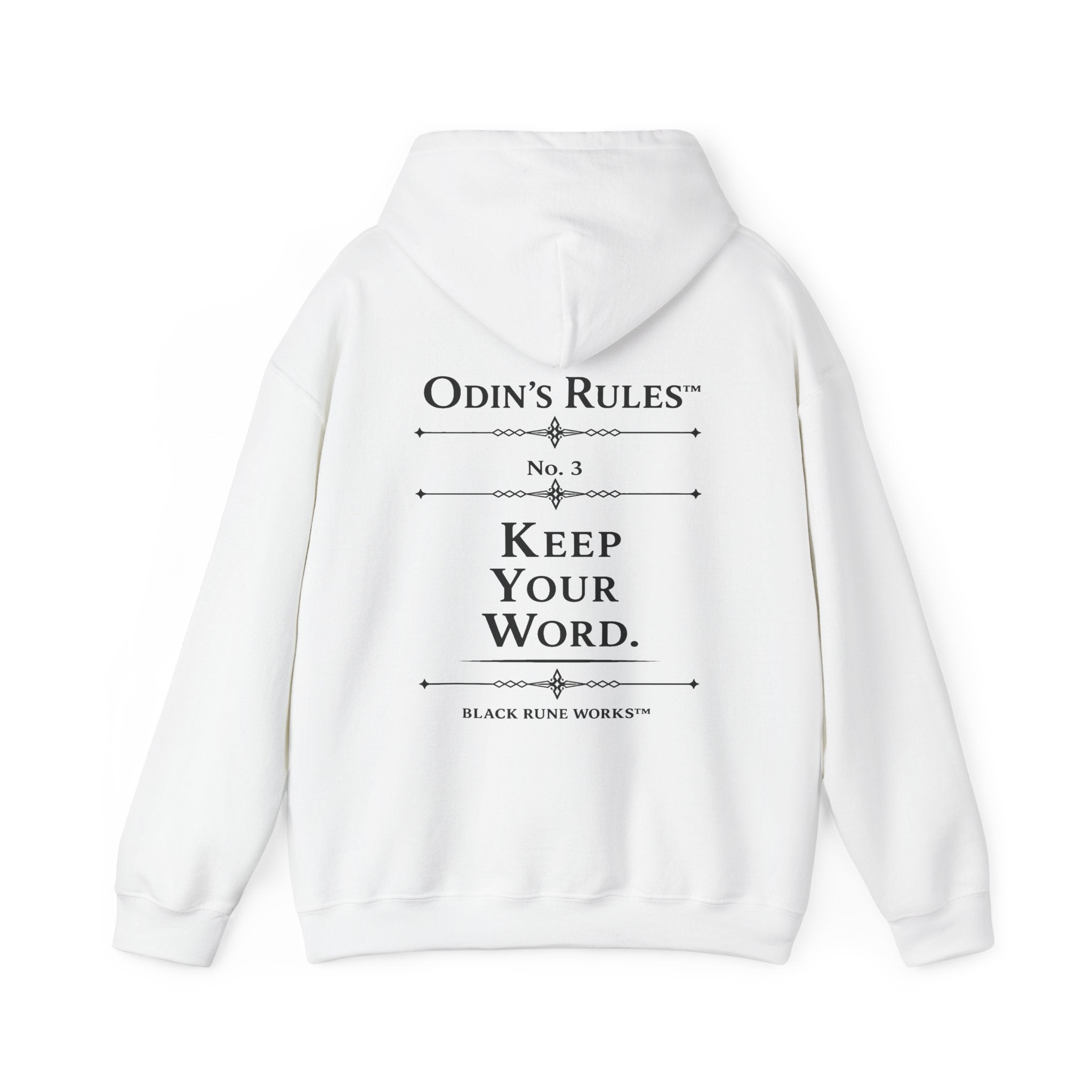 Odin's Rules™ Rule #3 | Keep Your Word | Viking Norse Warrior Hoodie | Black Rune Works