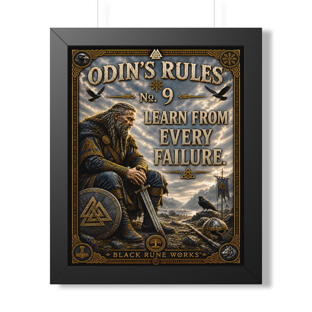 ODIN'S RULES™ No. 9 – Learn From Every Failure Framed Poster