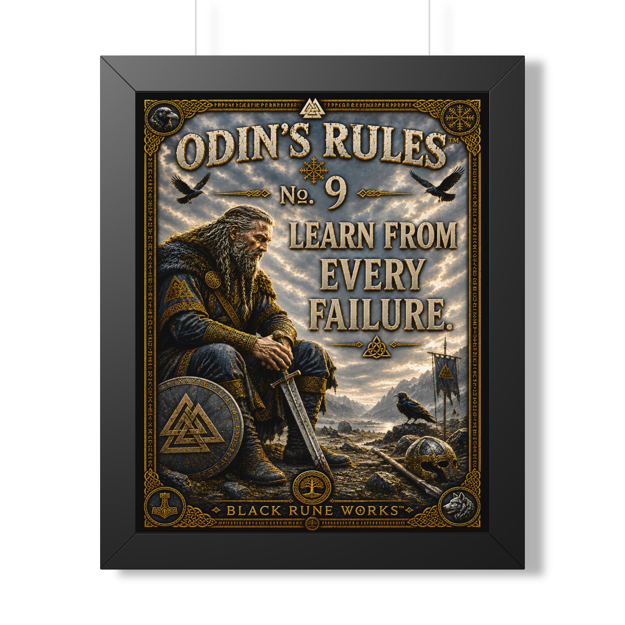 ODIN'S RULES™ No. 9 – Learn From Every Failure Framed Poster