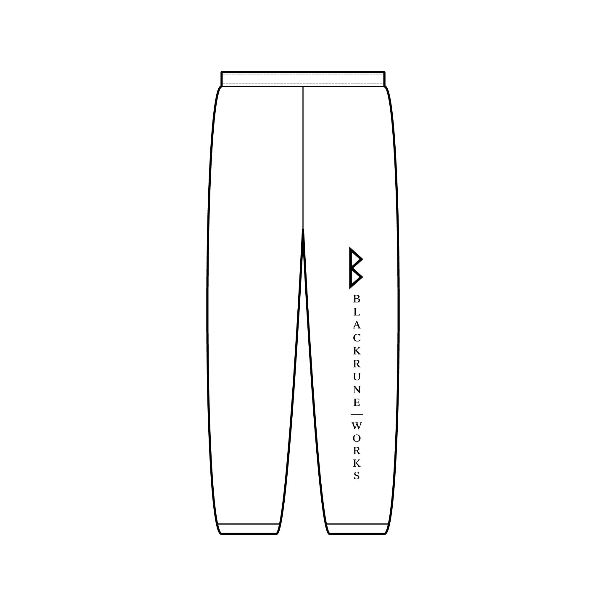 Blackrune Works Vertical Logo Sweatpants  Streetwear Joggers