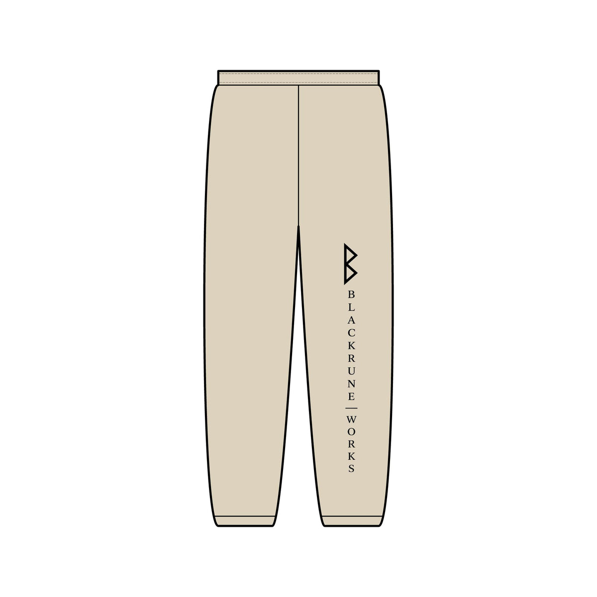 Blackrune Works Vertical Logo Black Sweatpants  Streetwear Joggers