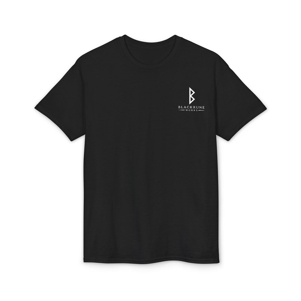 Black Rune Works Signature DryBlend T-Shirt Front and Back Logo
