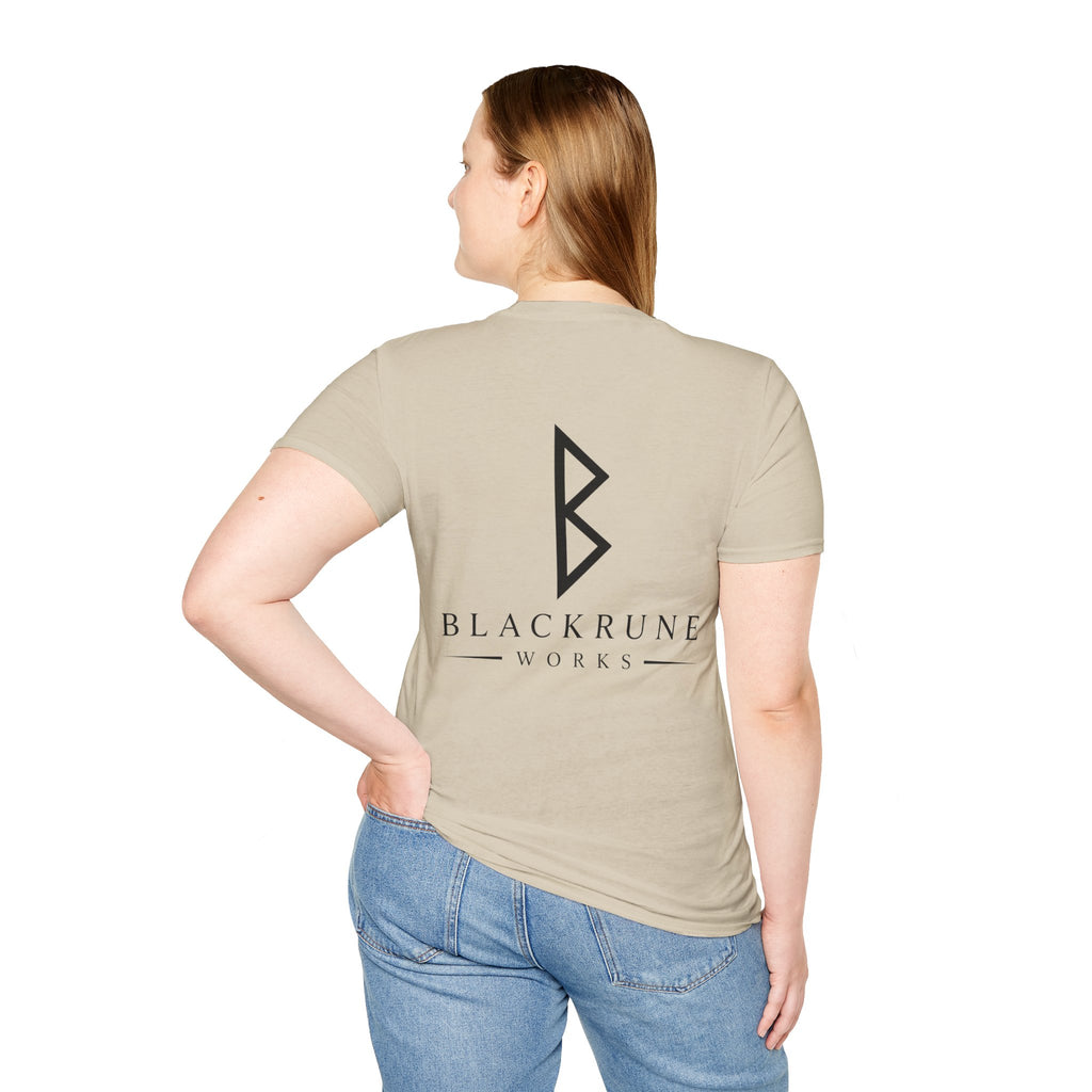 Black Rune Works Logo T Shirt Large Back Logo
