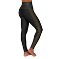 Women’s Black Rune Works Celtic Knot Leggings | Black & Gold Nordic High-Waisted Yoga Pants