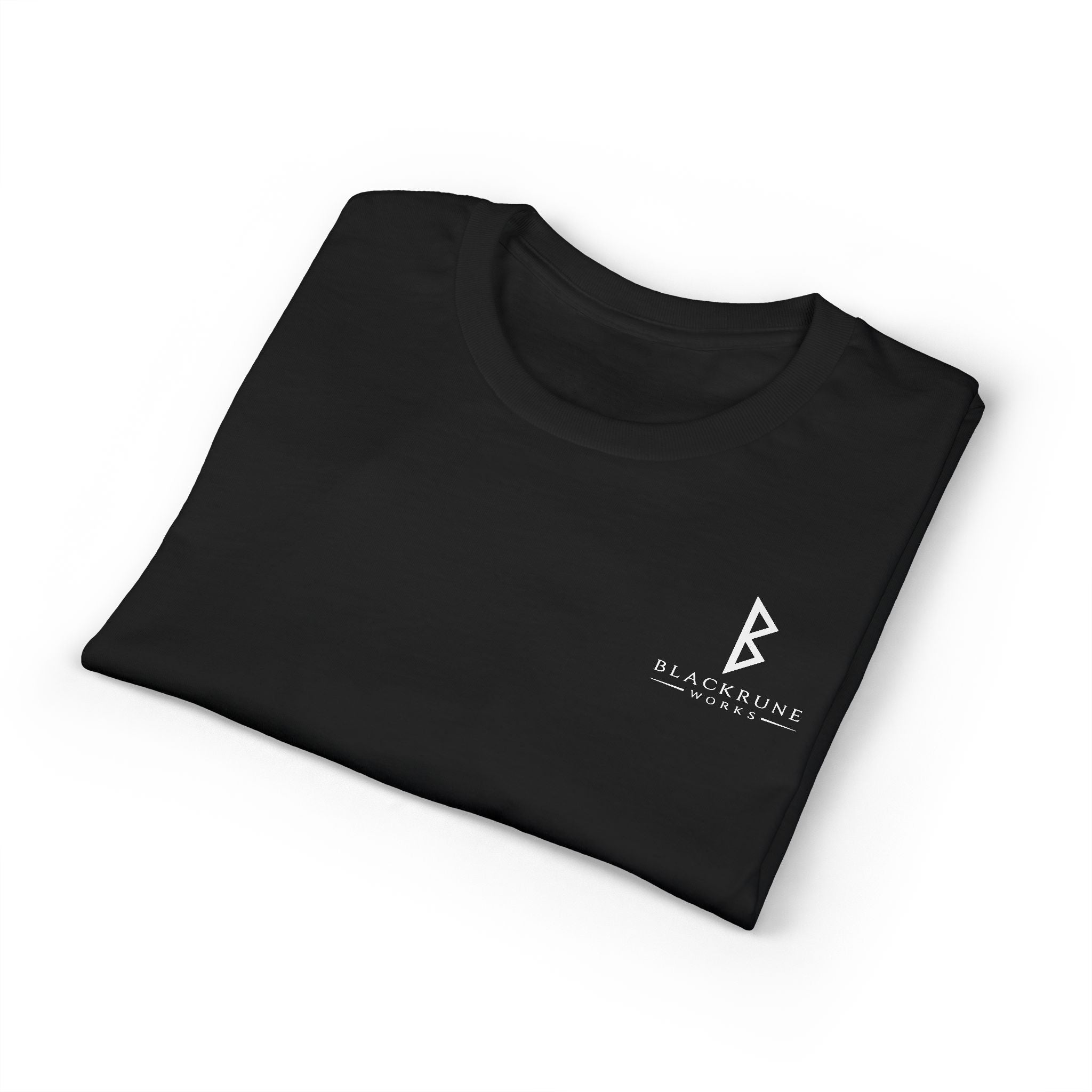 Black Rune Works Signature DryBlend T-Shirt Front and Back Logo