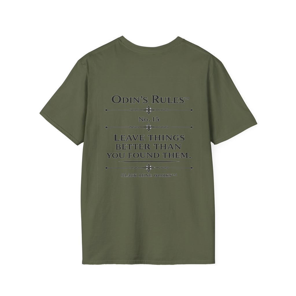 ODIN'S RULES™ Rule #15 | Leave Things Better Than You Found Them | Viking Norse Warrior Shirt | Black Rune Works