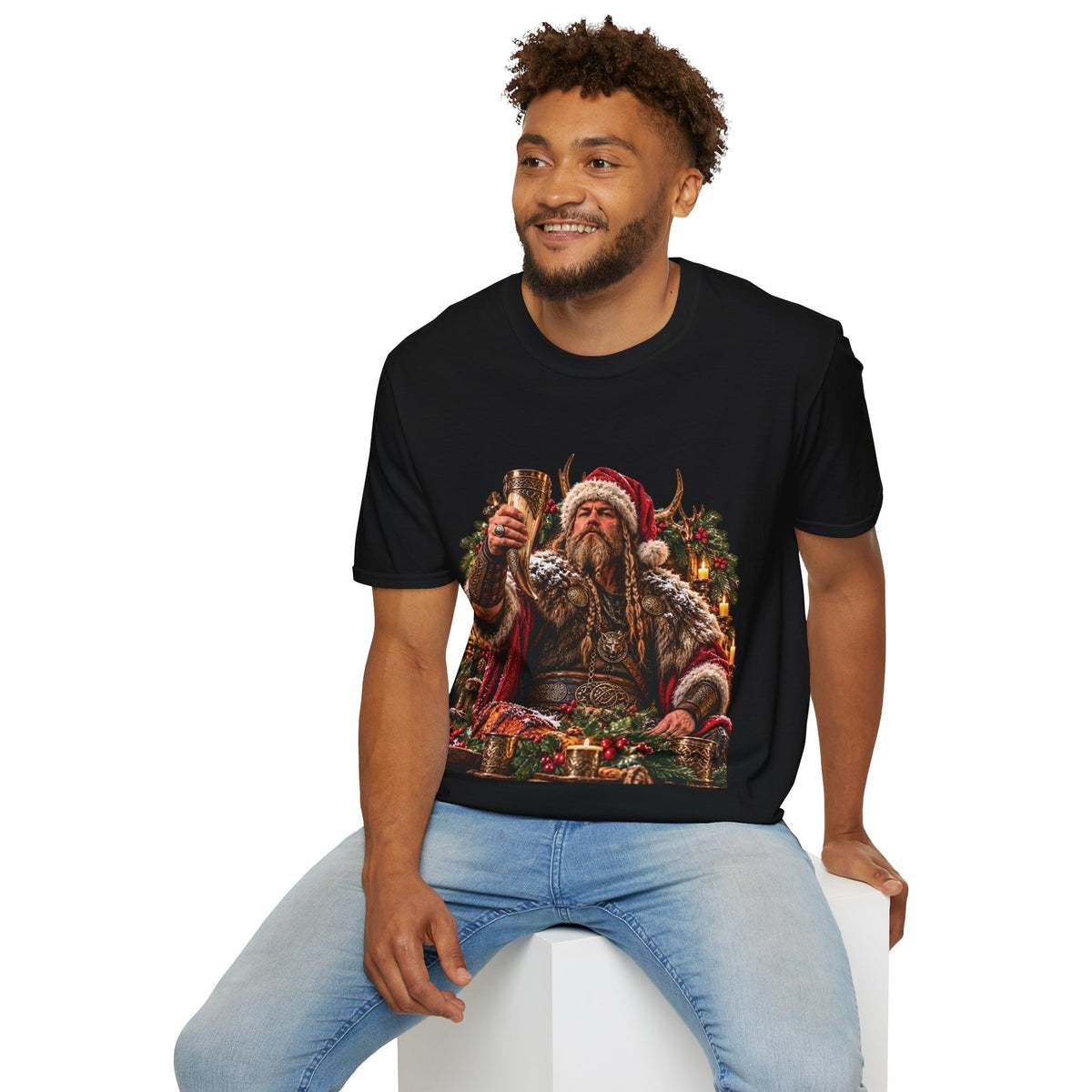 Viking Yule Toast Christmas T-Shirt – Nordic Holiday Warrior Tee