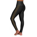 Women’s Black & Gold Celtic Knot Leggings | High-Waisted Nordic Rune Yoga Pants | Black Rune Works