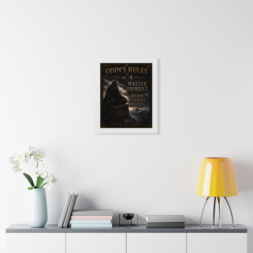 ODIN'S RULES™ No. 4 – Master Yourself Before Leading Others Framed Poster