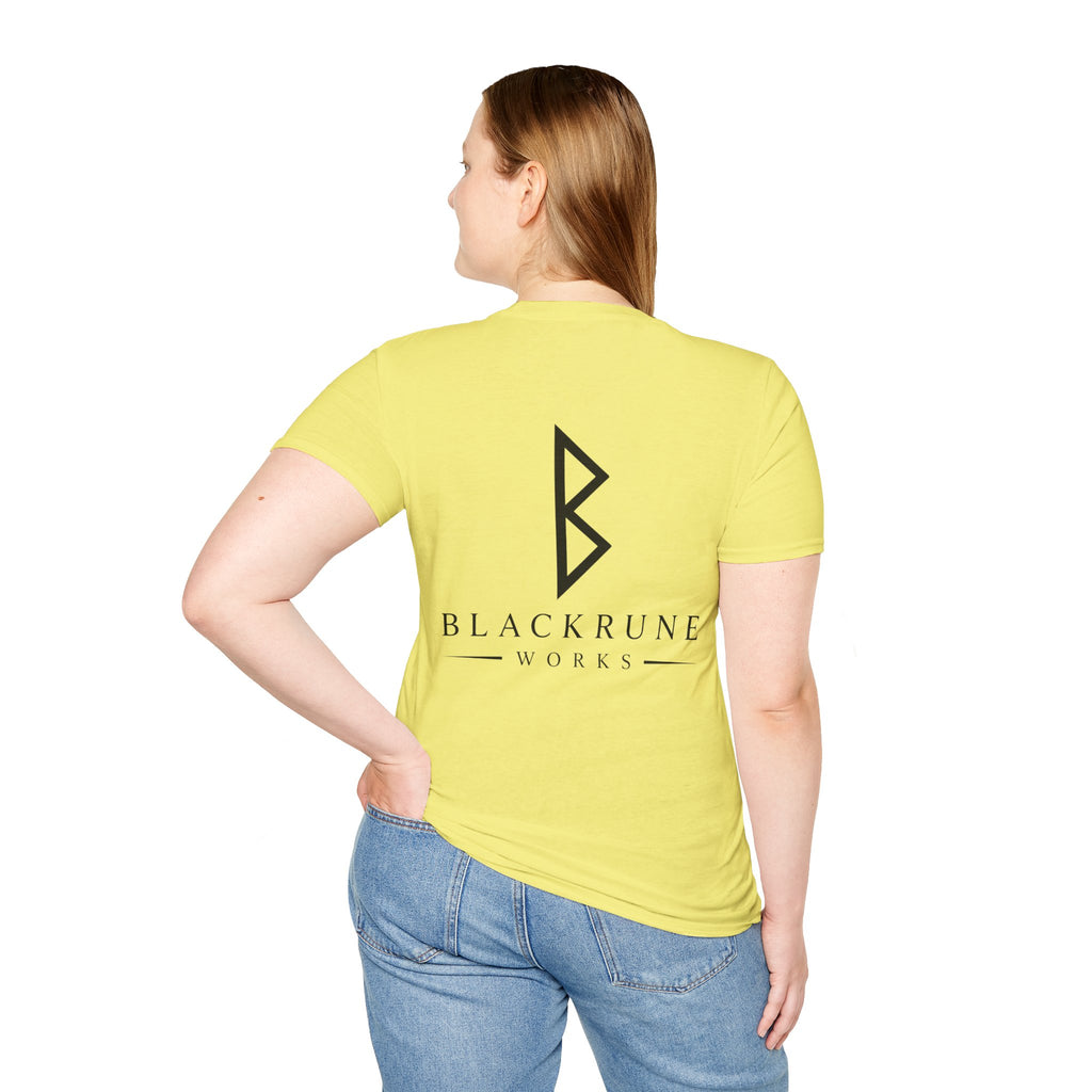 Black Rune Works Logo T Shirt Large Back Logo