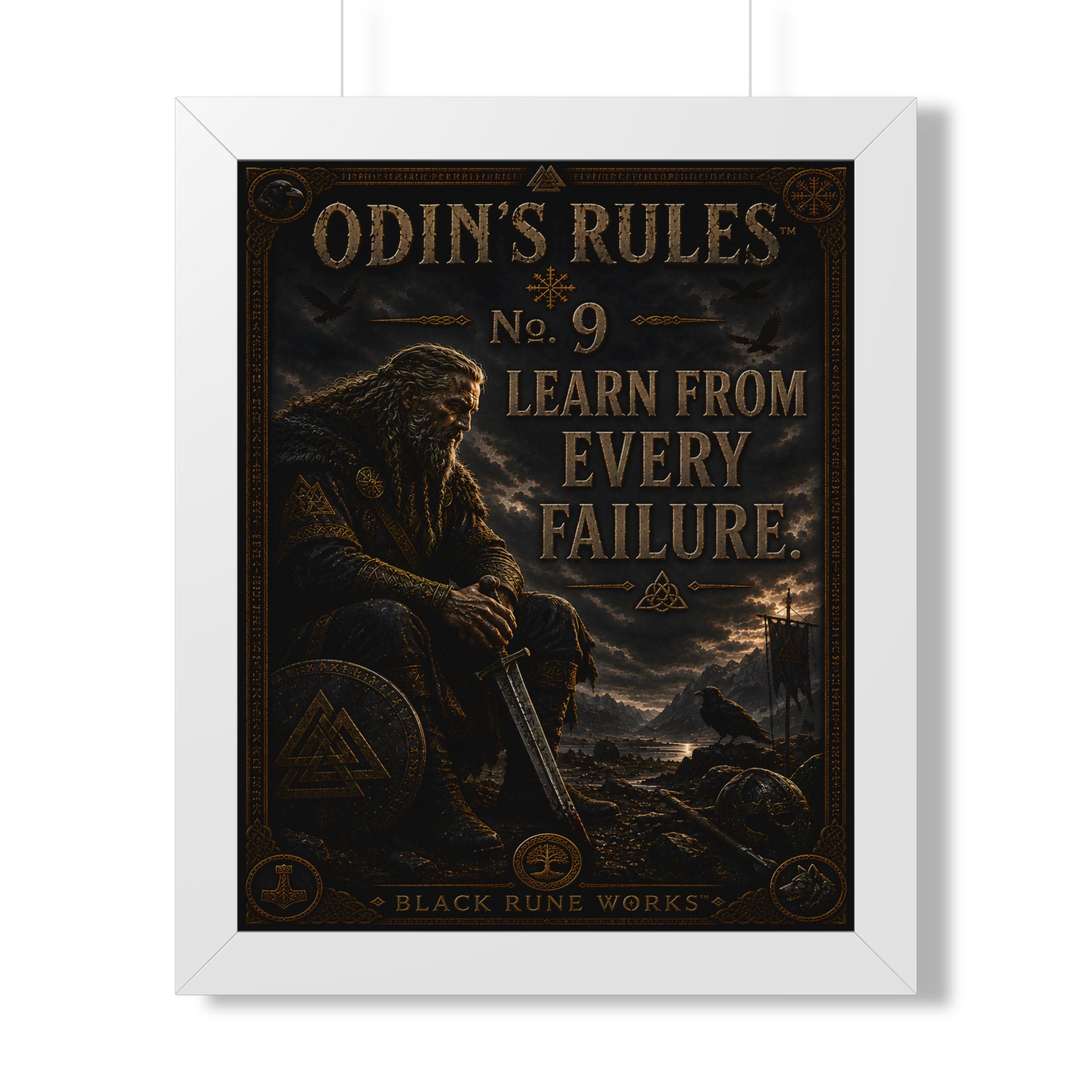 ODIN'S RULES™ No. 9 – Learn From Every Failure Framed Poster