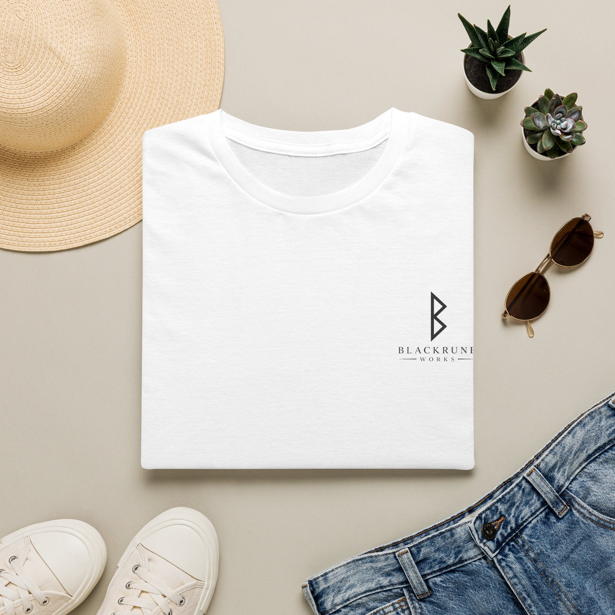 Black Rune Works Logo T Shirt Small Front Logo