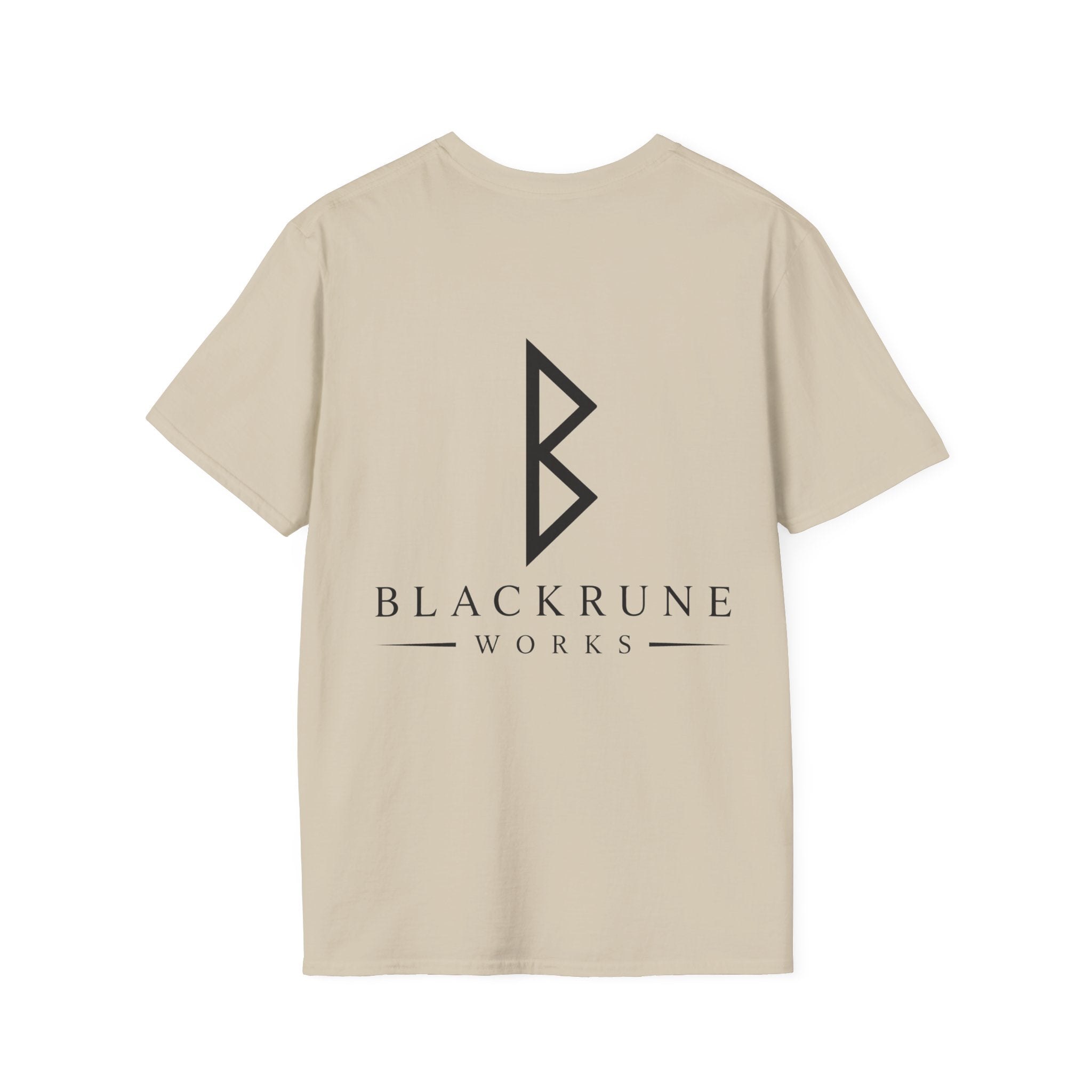 Black Rune Works Logo T Shirt Large Back Logo