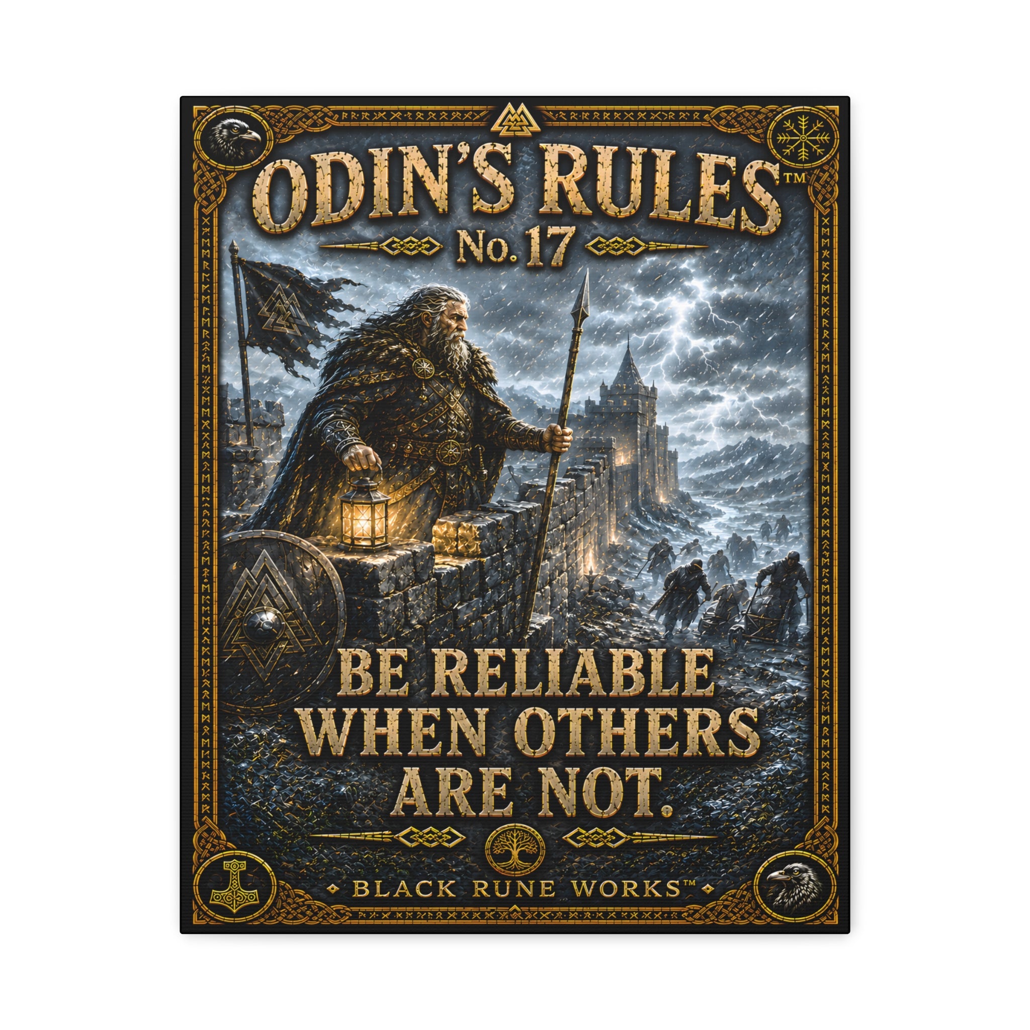 ODIN'S RULES™ No. 17 – Be Reliable When Others Are Not | Viking Motivational Canvas