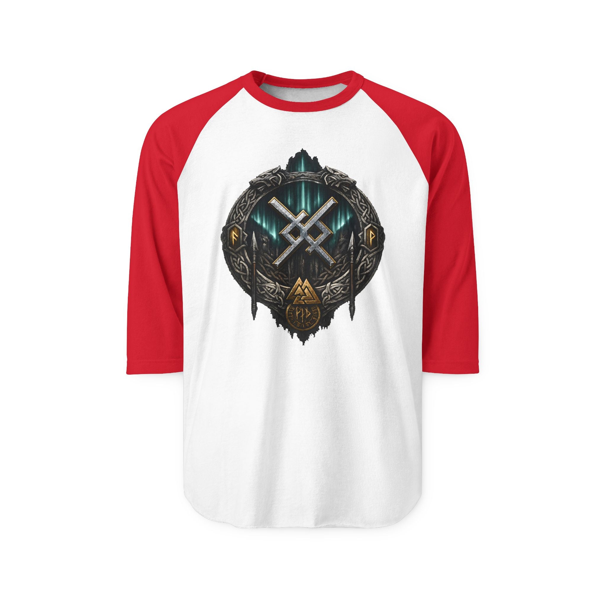 Aurora Eternal Love Rune Raglan Shirt | Norse Viking 3/4 Sleeve | Black Rune Works