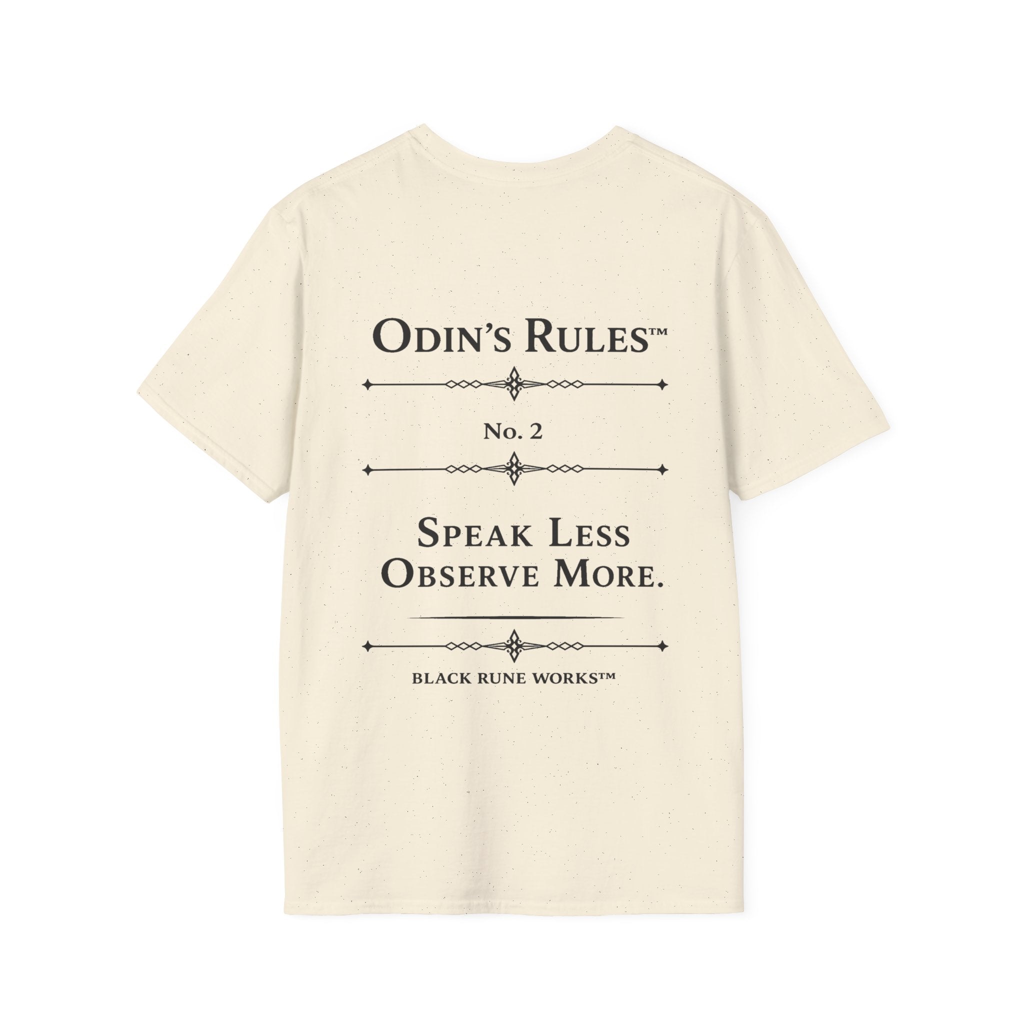 Odin's Rules™ Rule #2 | Speak Less, Observe More | Viking Norse Warrior Shirt | Black Rune Works