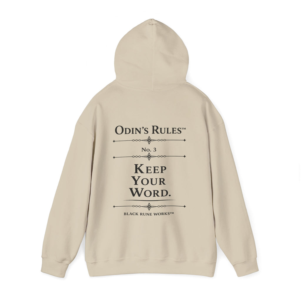 Odin's Rules™ Rule #3 | Keep Your Word | Viking Norse Warrior Hoodie | Black Rune Works