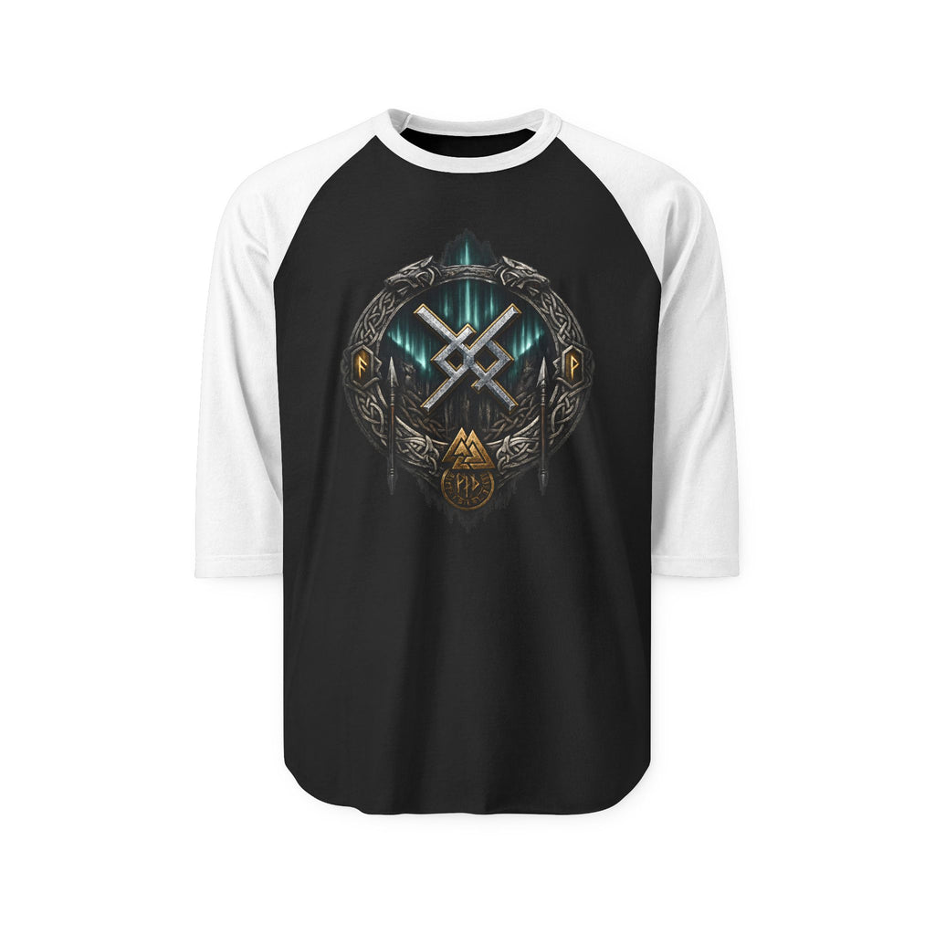 Aurora Eternal Love Rune Raglan Shirt | Norse Viking 3/4 Sleeve | Black Rune Works