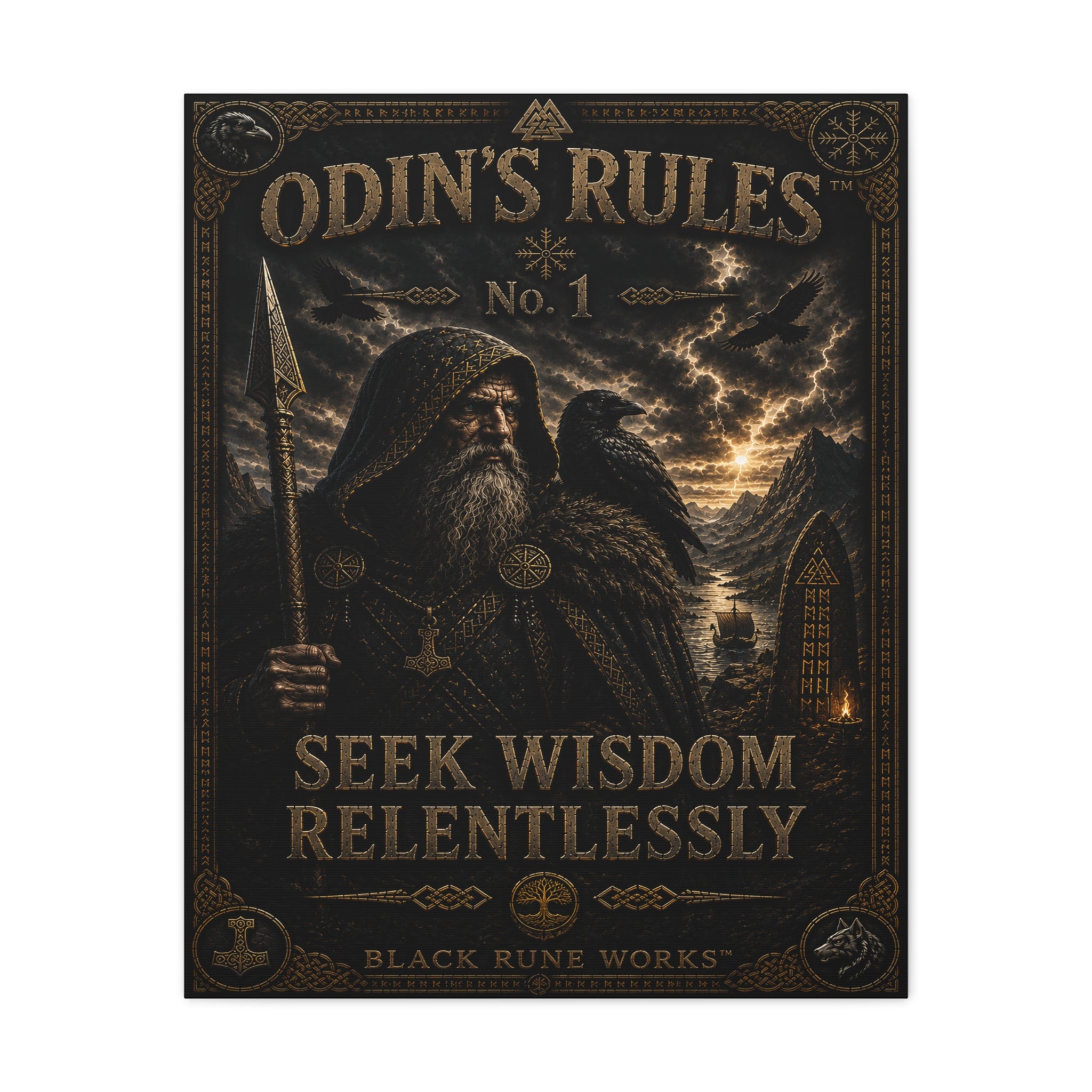 ODIN'S RULES™ No. 1 – Seek Wisdom Relentlessly Canvas