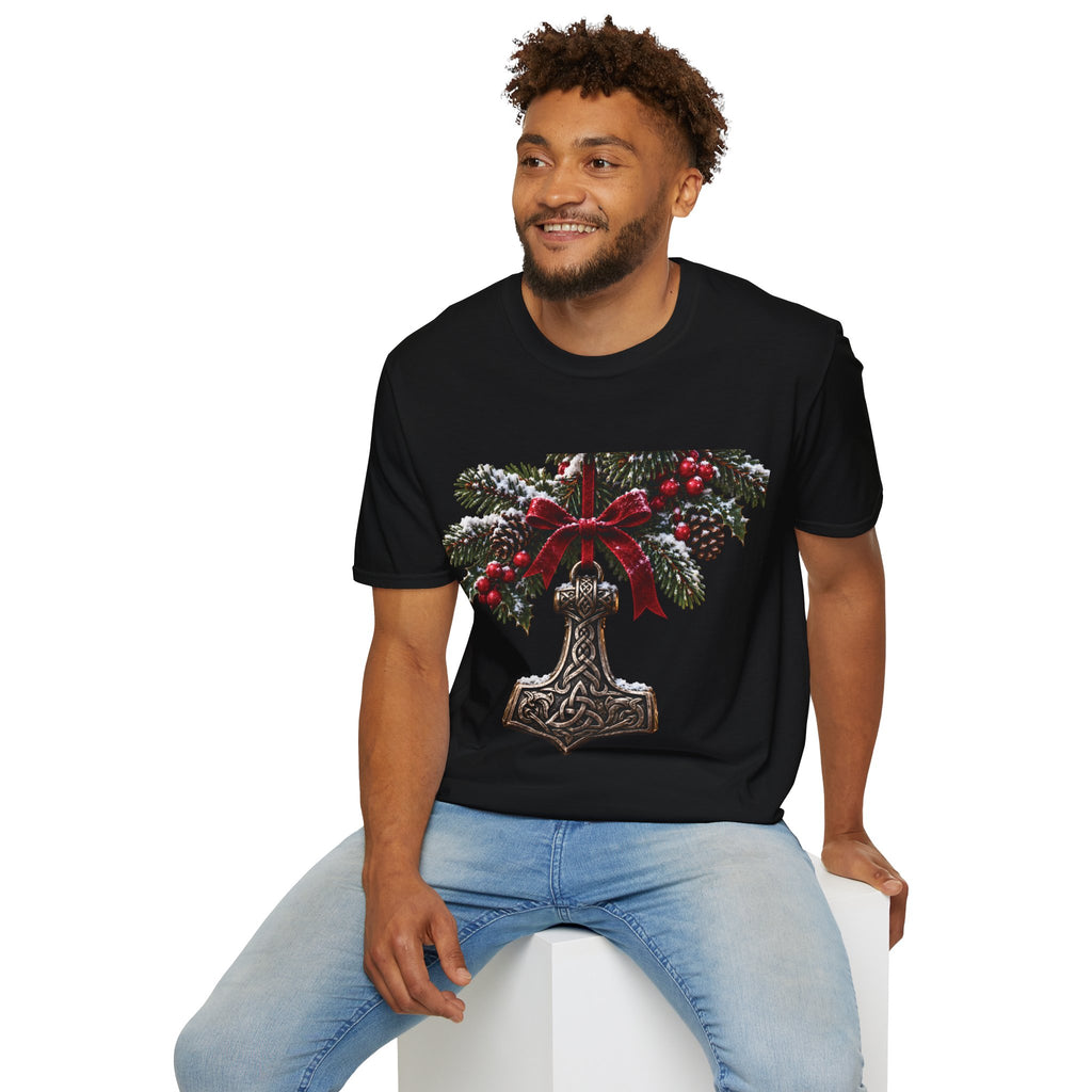 Viking Mjolnir Christmas T-Shirt – Nordic Holiday Thor’s Hammer Tee