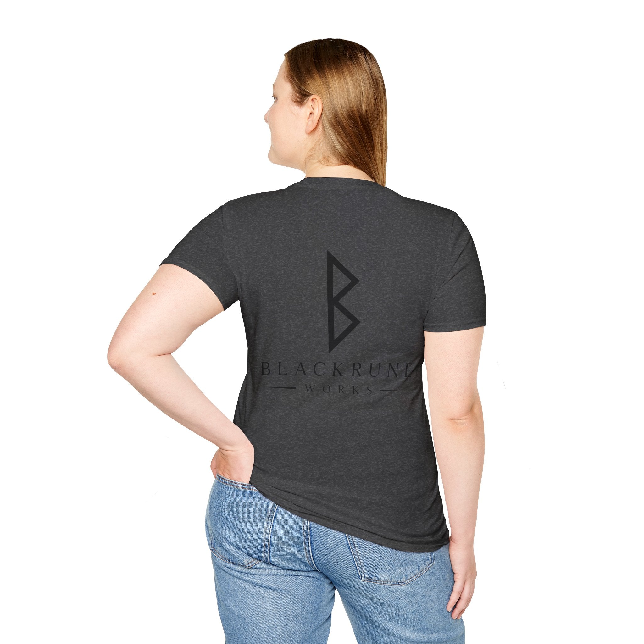 Black Rune Works Logo T Shirt Large Back Logo