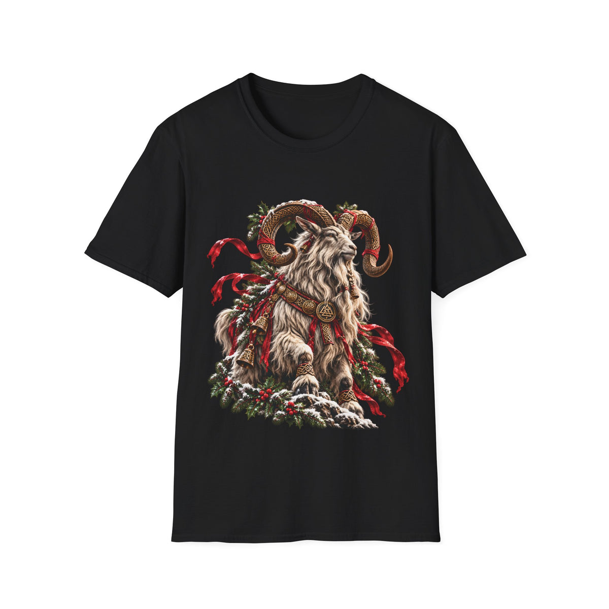 Nordic Yule Goat Christmas T-Shirt – Scandinavian Holiday Julbock Tee