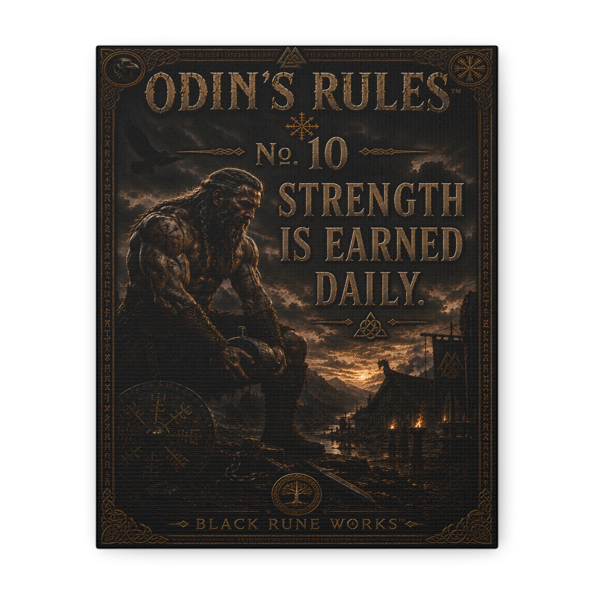 ODIN'S RULES™ No. 10 – Strength Is Earned Daily Canvas