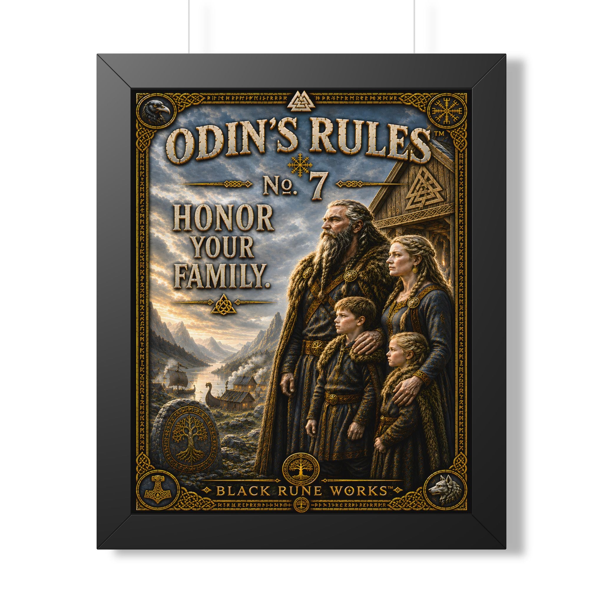 ODIN'S RULES™ No. 7 – Honor Your Family Framed Poster