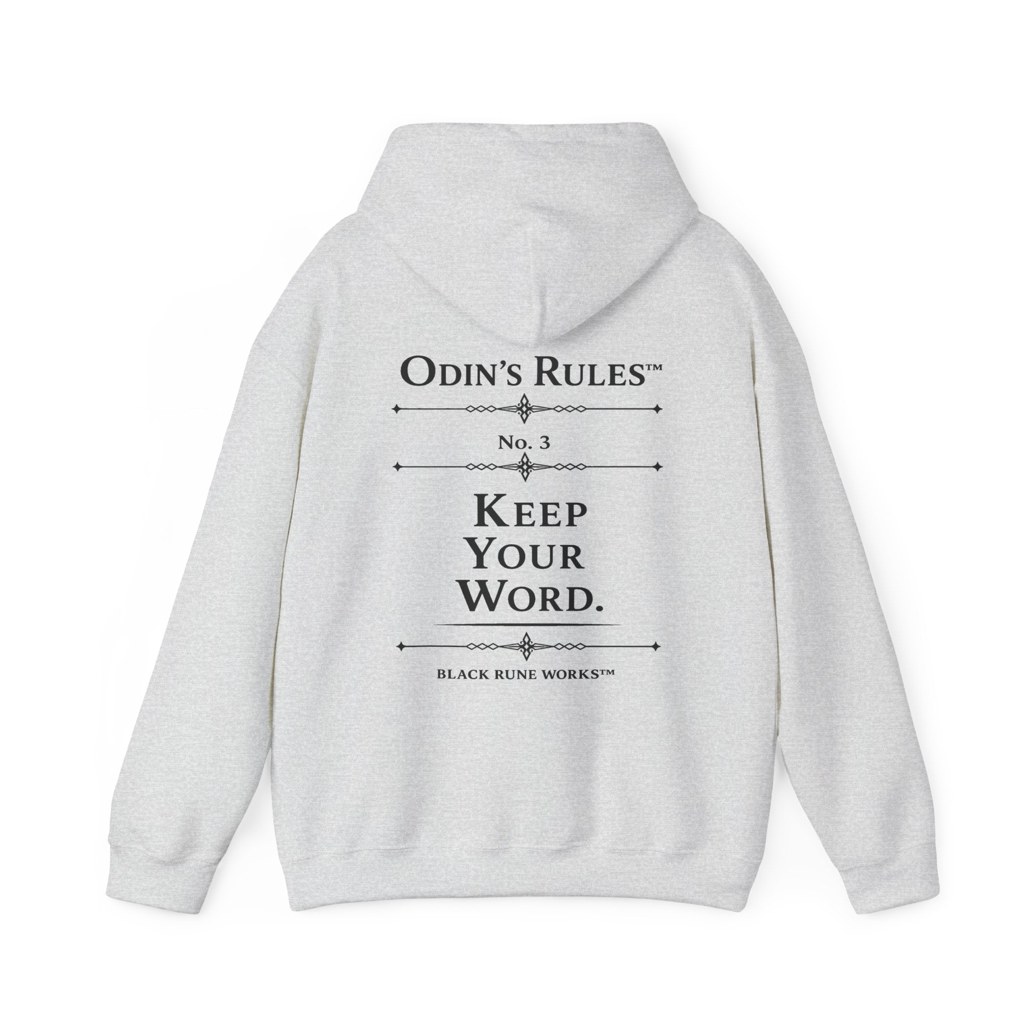 Odin's Rules™ Rule #3 | Keep Your Word | Viking Norse Warrior Hoodie | Black Rune Works
