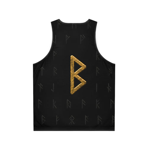 Black Rune Works Nordic Rune Tank Top | Black & Gold Celtic Knotwork AOP Tank