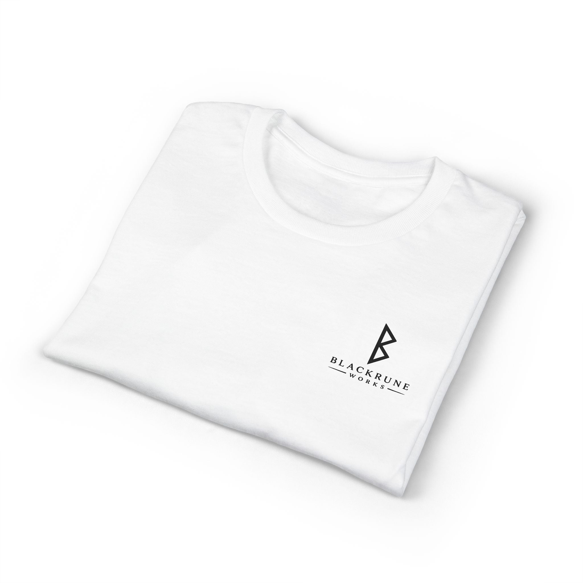 Black Rune Works Signature DryBlend T-Shirt Front and Back Logo