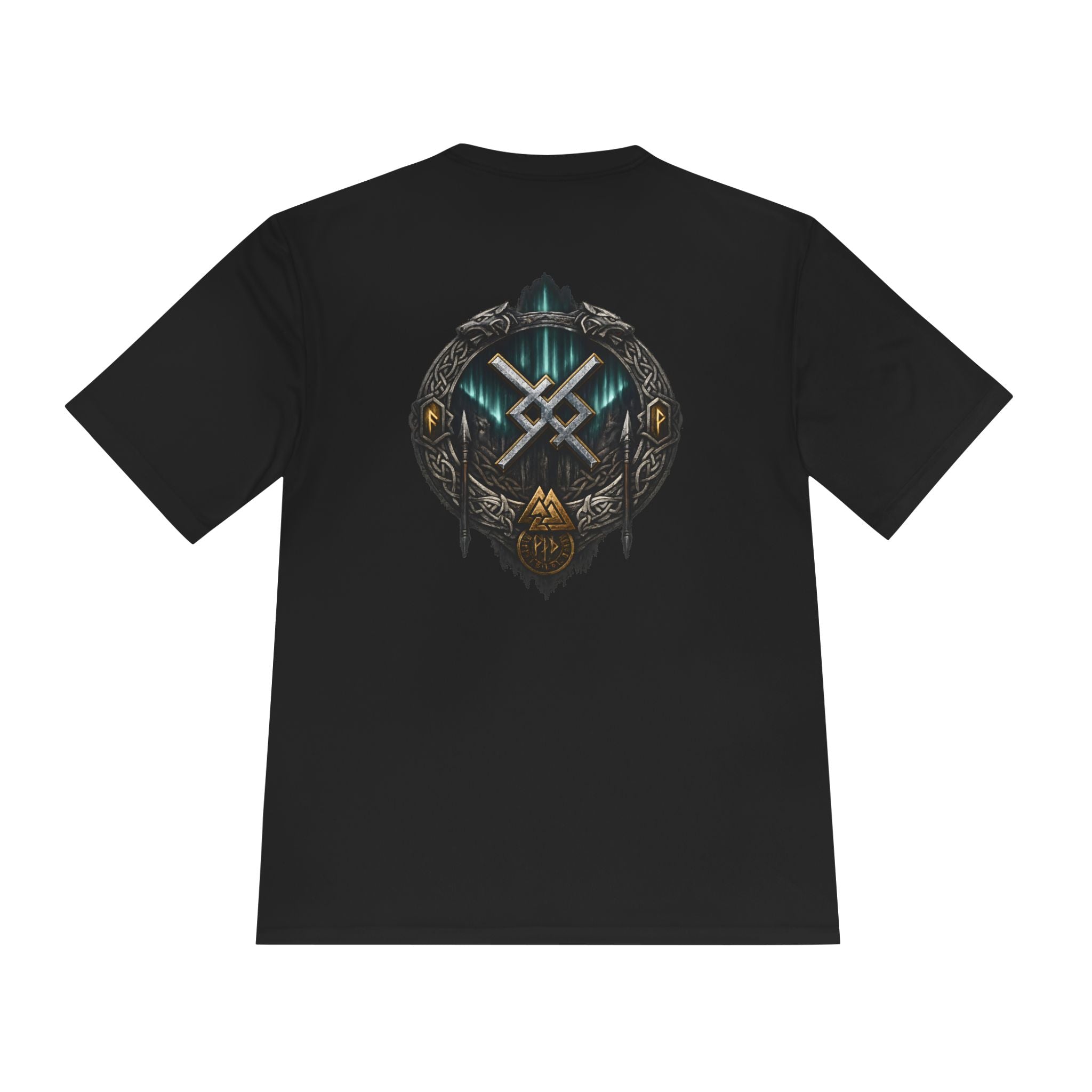 Aurora Eternal Love Rune Performance T-Shirt | Moisture-Wicking Norse Viking Shirt | Black Rune Works