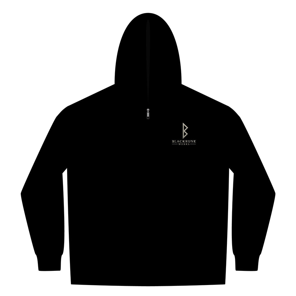 Black Rune Works – Silver Rune Sherpa-Lined Full-Zip Hoodie