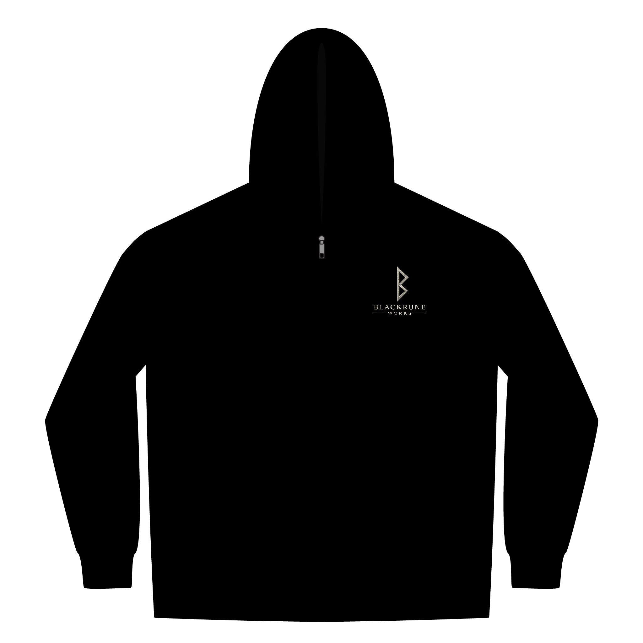 Black Rune Works – Silver Rune Sherpa-Lined Full-Zip Hoodie