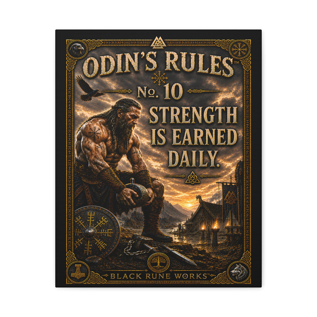 ODIN'S RULES™ No. 10 – Strength Is Earned Daily Canvas