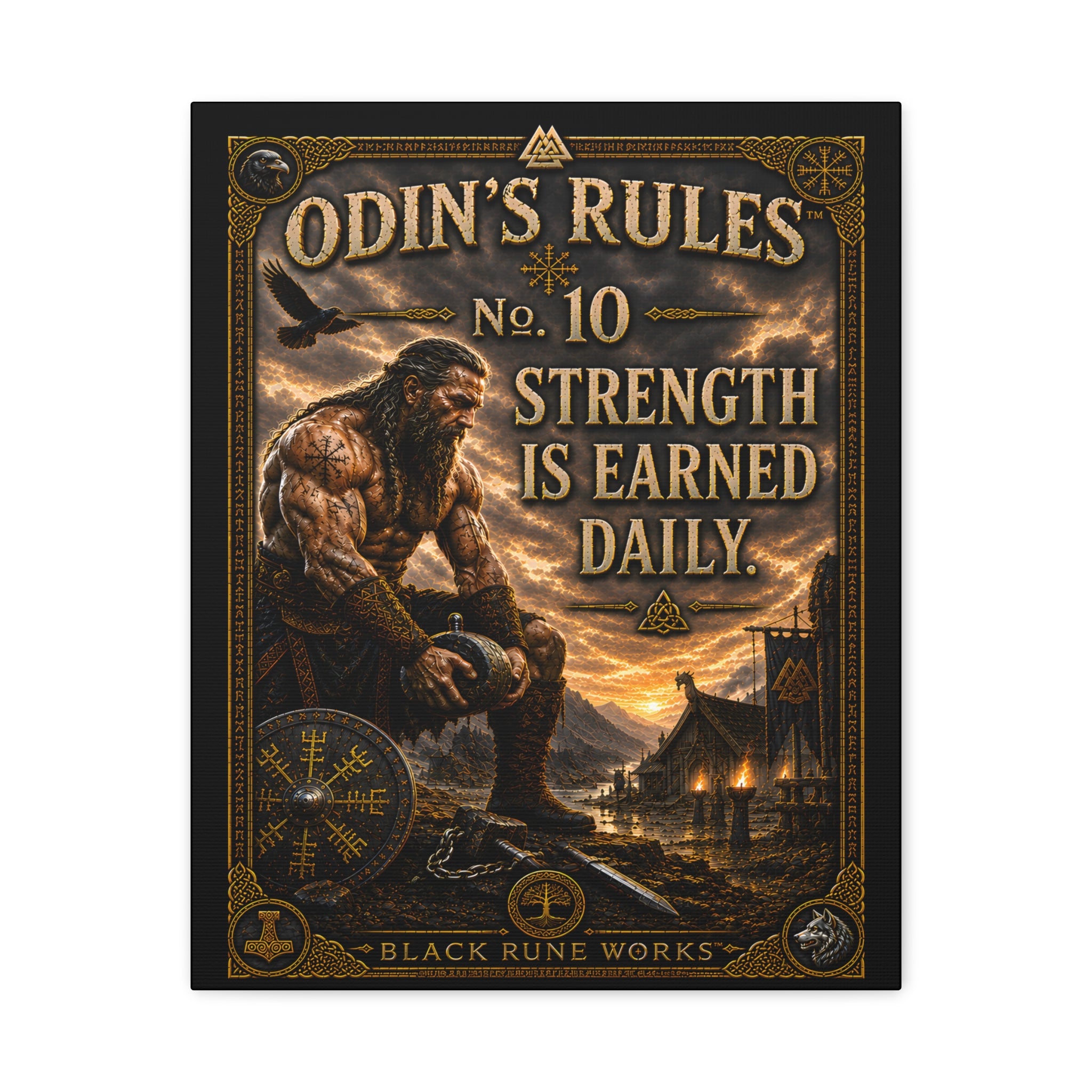 ODIN'S RULES™ No. 10 – Strength Is Earned Daily Canvas