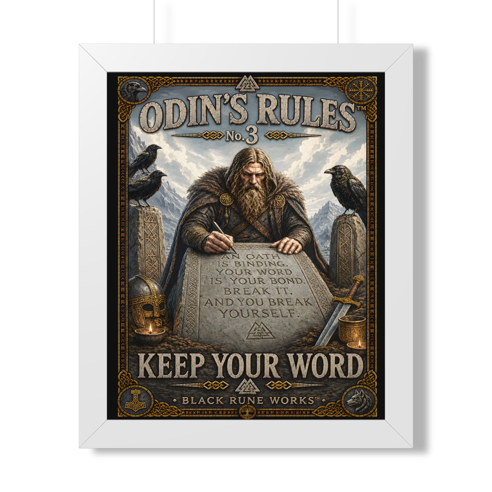 ODIN'S RULES™ No. 3 – Keep Your Word Framed Poster