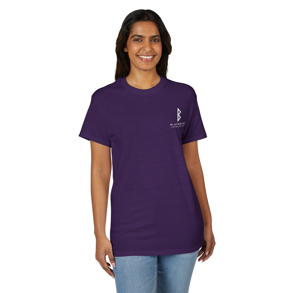 Black Rune Works Signature DryBlend T-Shirt Front and Back Logo