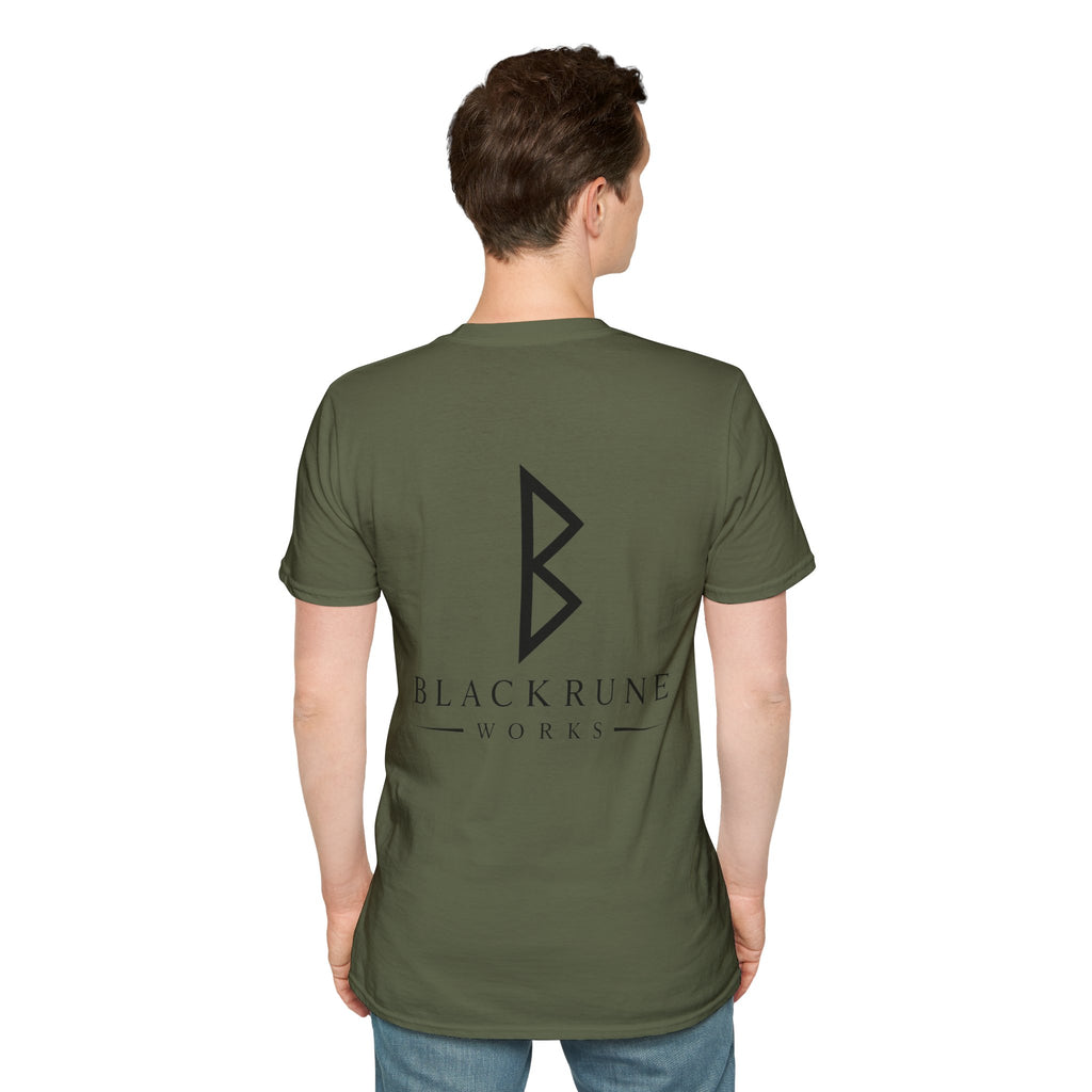 Black Rune Works Logo T Shirt Large Back Logo