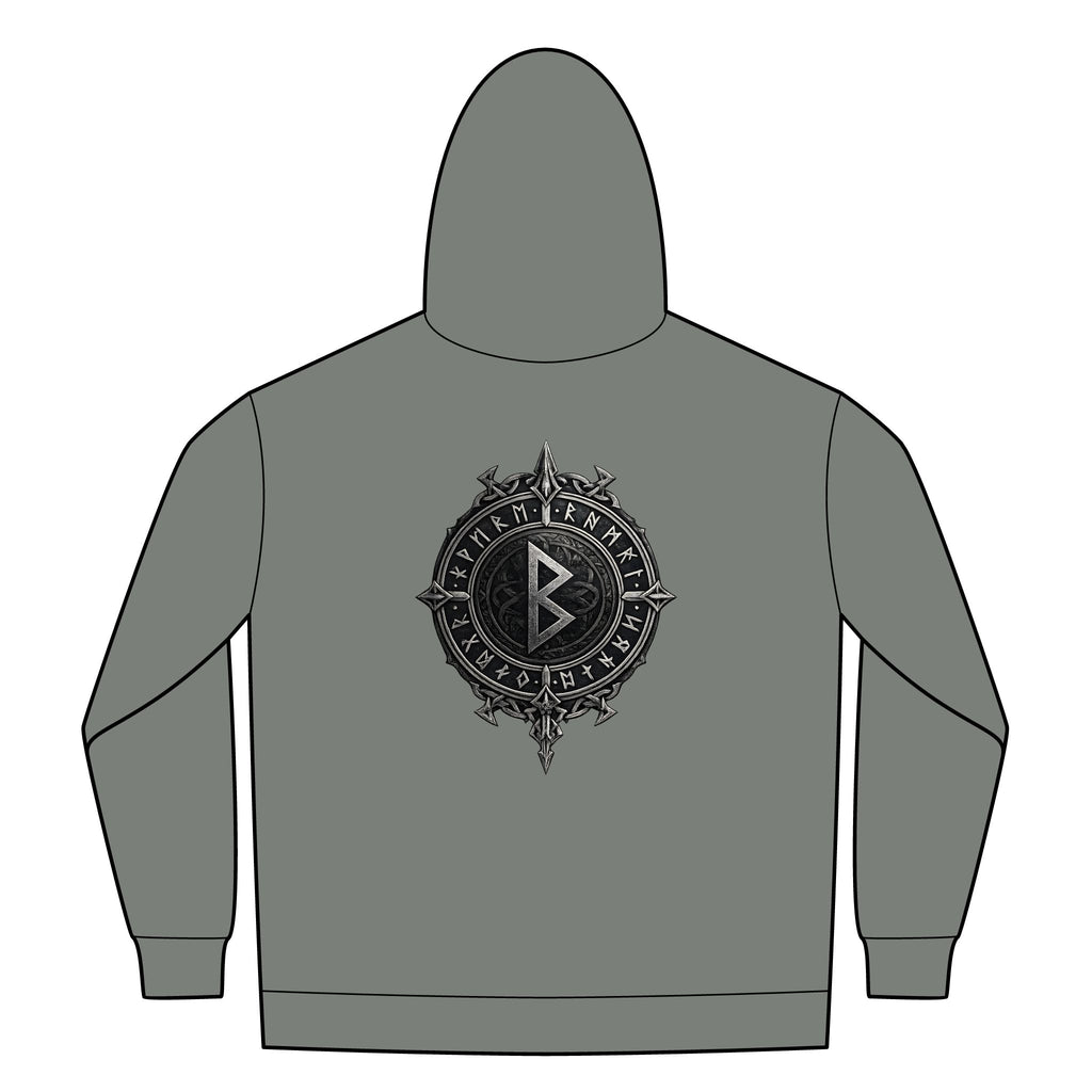 Black Rune Works – Silver Rune Sherpa-Lined Full-Zip Hoodie