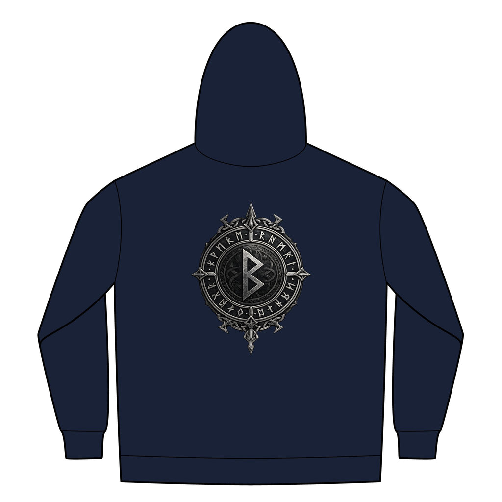 Black Rune Works – Silver Rune Sherpa-Lined Full-Zip Hoodie