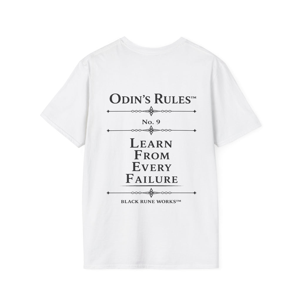 Odin's Rules™ Rule #9 | Learn From Every Failure | Viking Norse Warrior Shirt | Black Rune Works