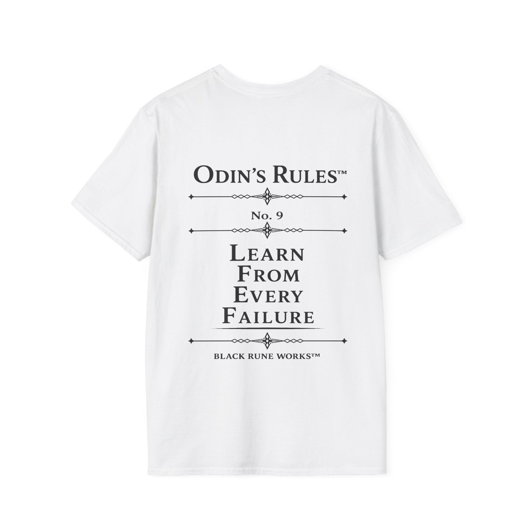 Odin's Rules™ Rule #9 | Learn From Every Failure | Viking Norse Warrior Shirt | Black Rune Works