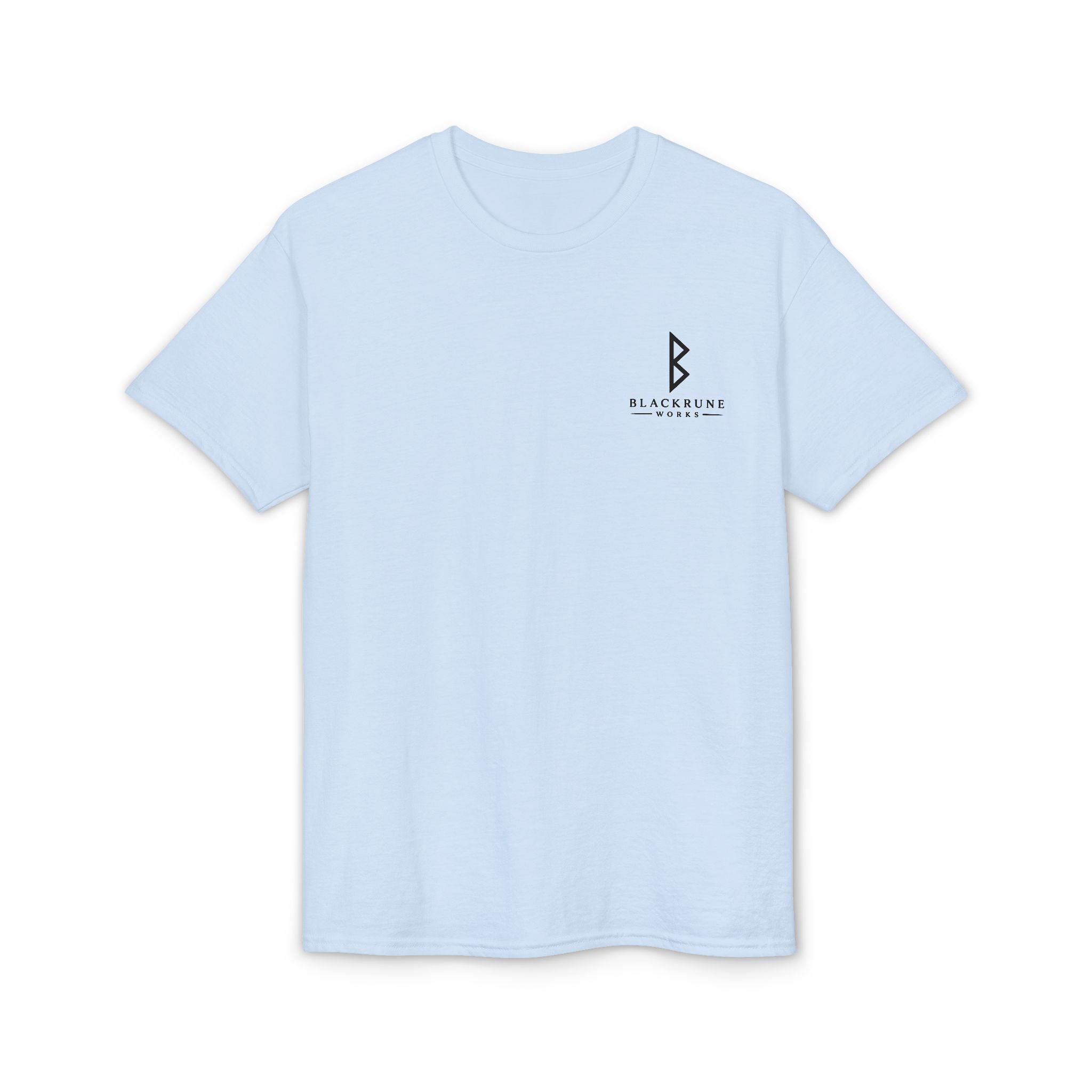 Black Rune Works Signature DryBlend T-Shirt Front and Back Logo