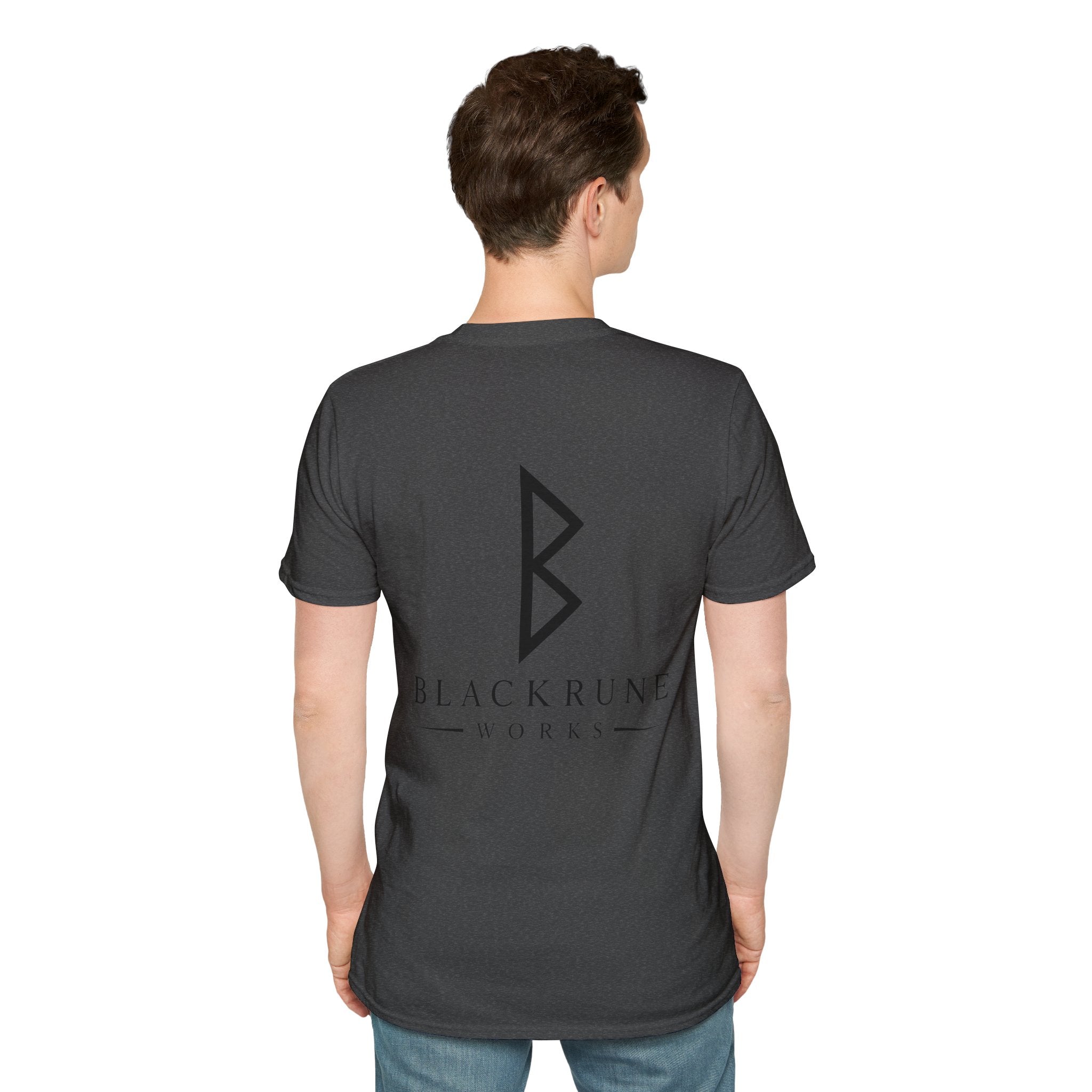 Black Rune Works Logo T Shirt Large Back Logo