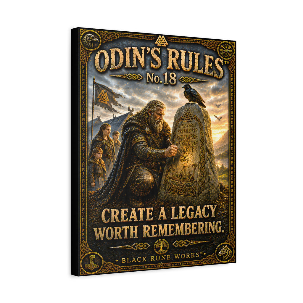 ODIN'S RULES™ No. 18 – Create a Legacy Worth Remembering | Viking Inspired Canvas Art